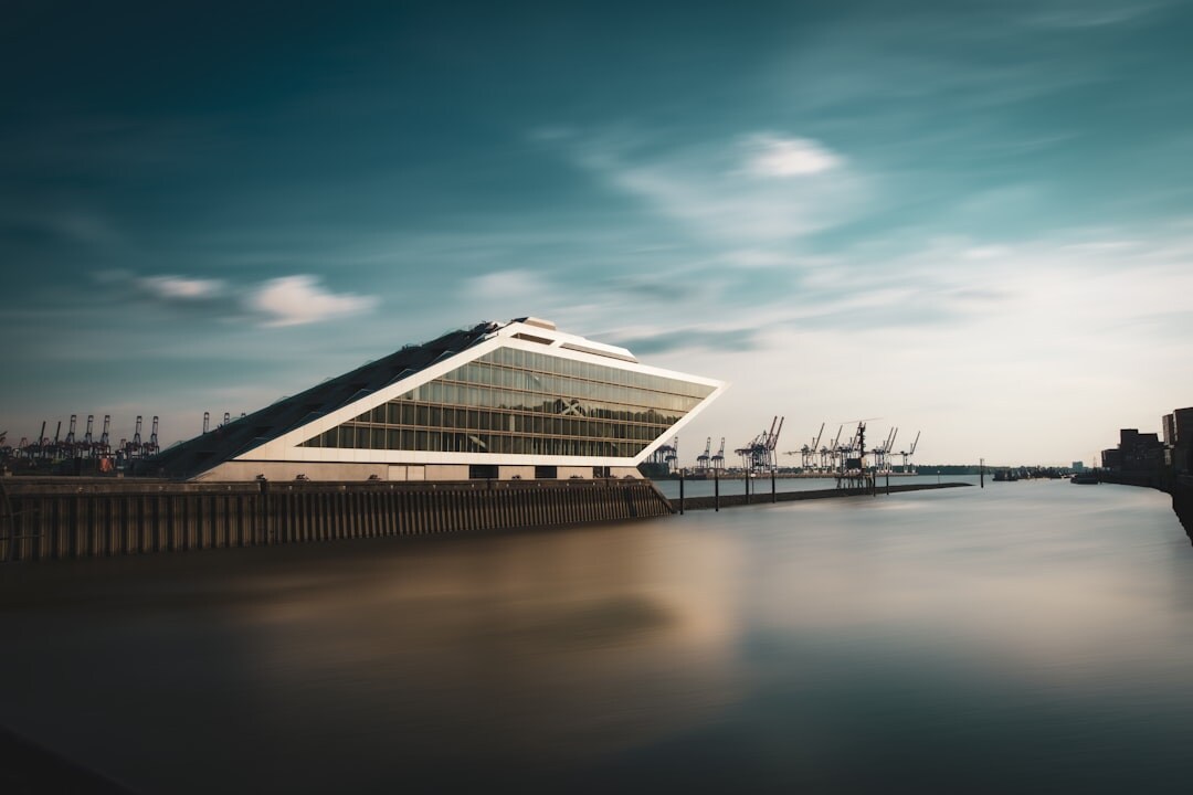 Elbphilharmonie concert hall on the Hamburg harbor at dusk