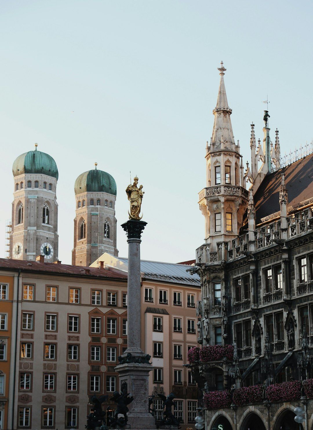 Marienplatz square in Munich with historic town hall
